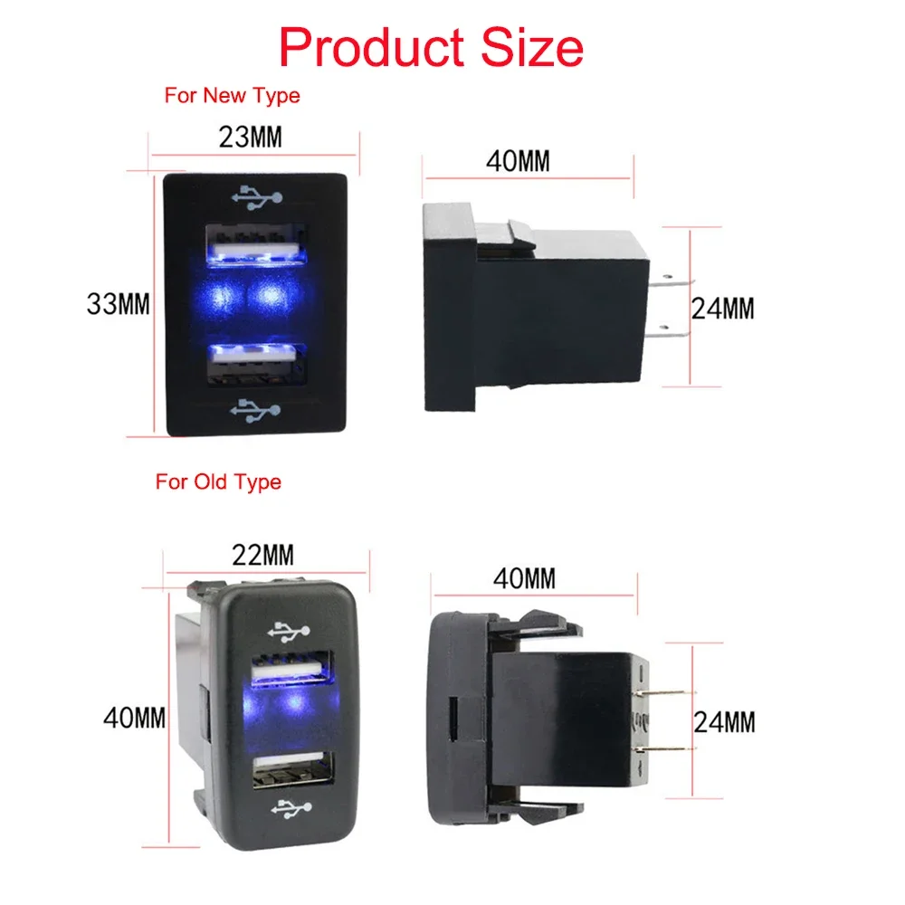 لتويوتا كورولا الثقب الأصلي تعديل USB شاحن هاتف السيارة المزدوج 4.2A شاحن سيارة مزدوج تركيب موقف الثقب المحجوز