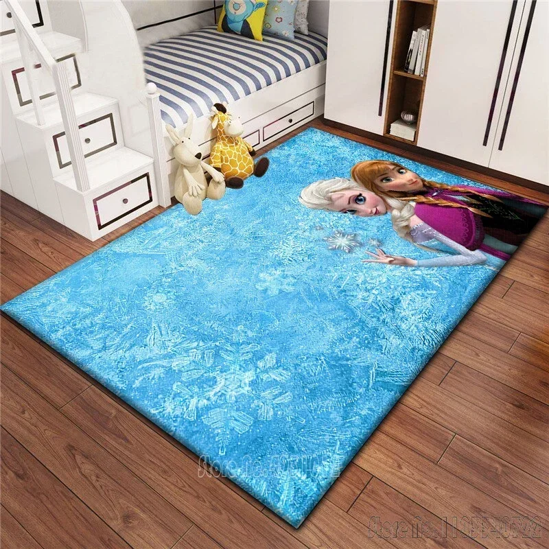 Frozen Elsa Princess Friends Rug Carpets 80x120cm Decor for Bathroom Kids Floor Mat Living Room Children's Bedroom Sofa