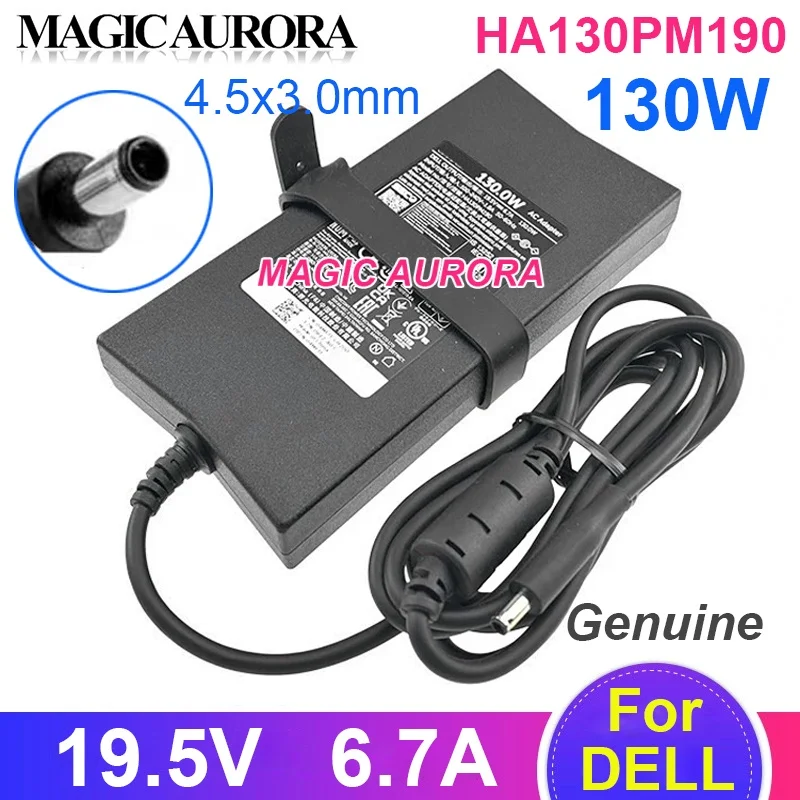 Adaptador de Corriente Original HA130PM190 19.5V 6.7A 130W Cargador para Portátil DELL Vostro 24-5450 5460 5490 Fuente de Alimentación 4.5x3.0mm Nuevo