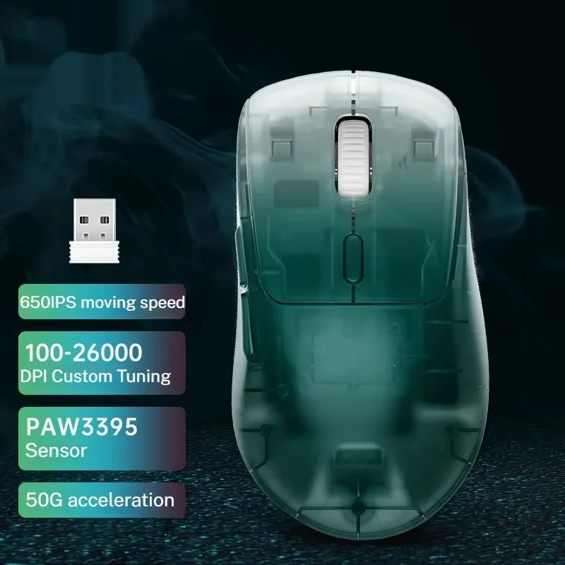 OGM Pro Wireless Mouse Three modes 6400DPI 8000W Nordic52840 Chip 4000Hz PAW3395 Sensor Office E-sports Gaming Accessories