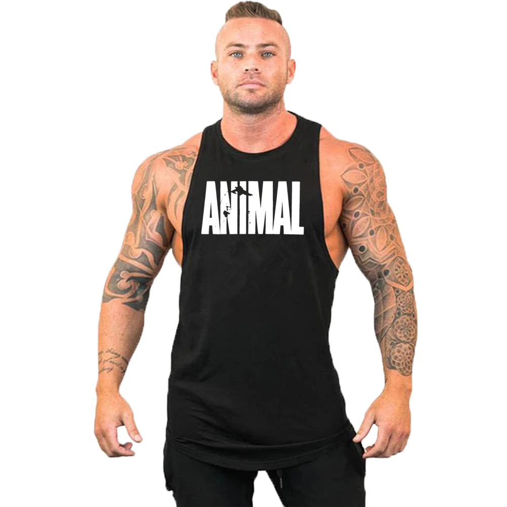 Skull Animal Men's Underwear Cotton Tank Top Men High Quality Bodybuilding Singlet Sleeveless Slim Fit Vest Men Sport Tank Tops