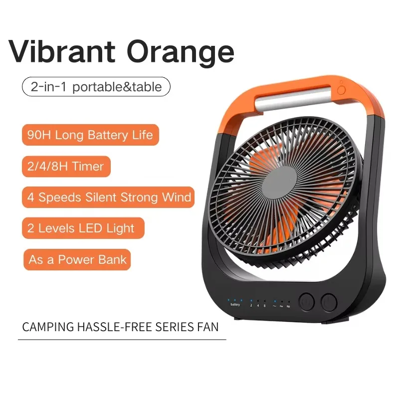 

Вентилятор для кемпинга со съемным вентилятором, портативный настольный вентилятор в виде внешнего аккумулятора для дома на открытом воздухе, 10000/20000 мАч