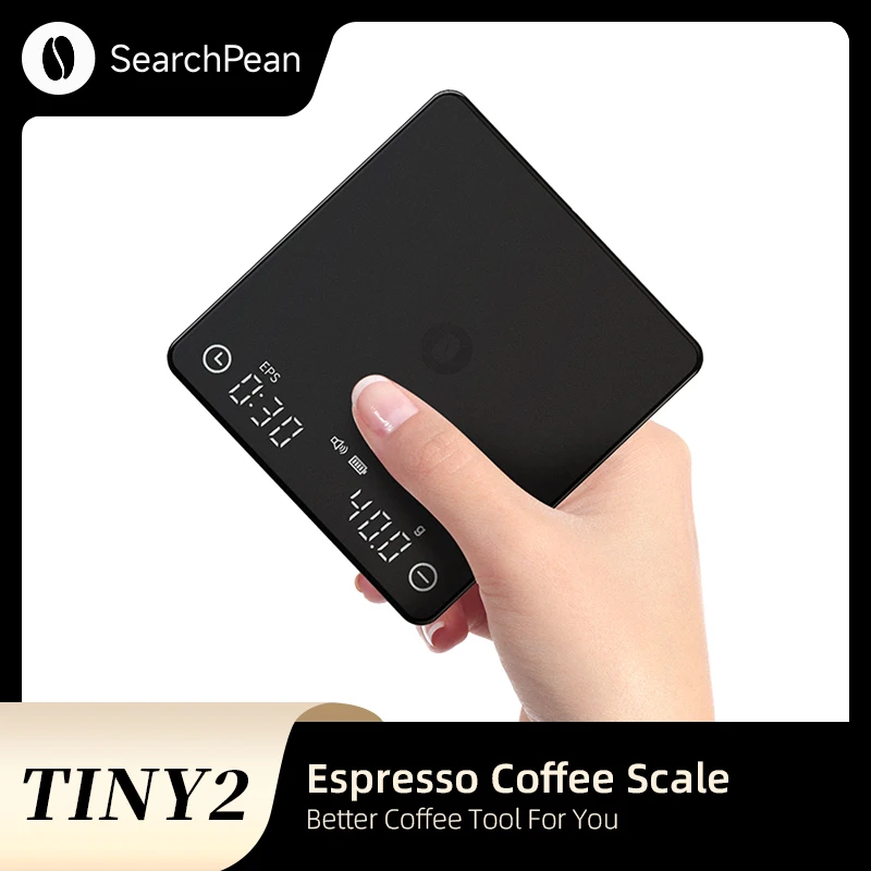 Tiny2S Digital Coffee Scale Espresso scale with timer SearchPean Mini Smart Kitchen Scale Weight Precision USB  2kg/0.1g Gift