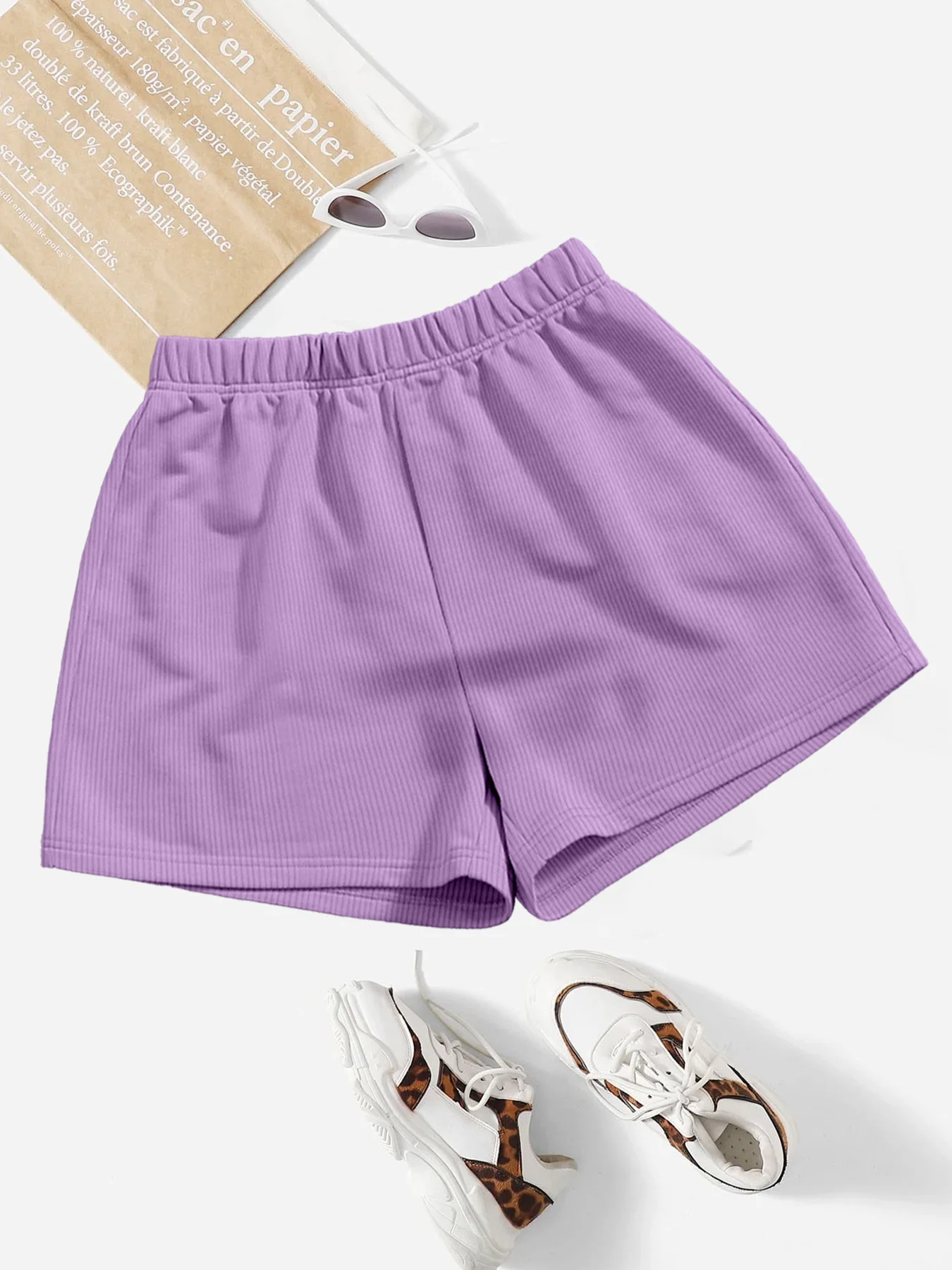Einfarbige Damen-Shorts, Yoga, Fitness, äußere Damen-Shorts mit hohem Stretchanteil, atmungsaktiv, Freizeithose – Detail 16