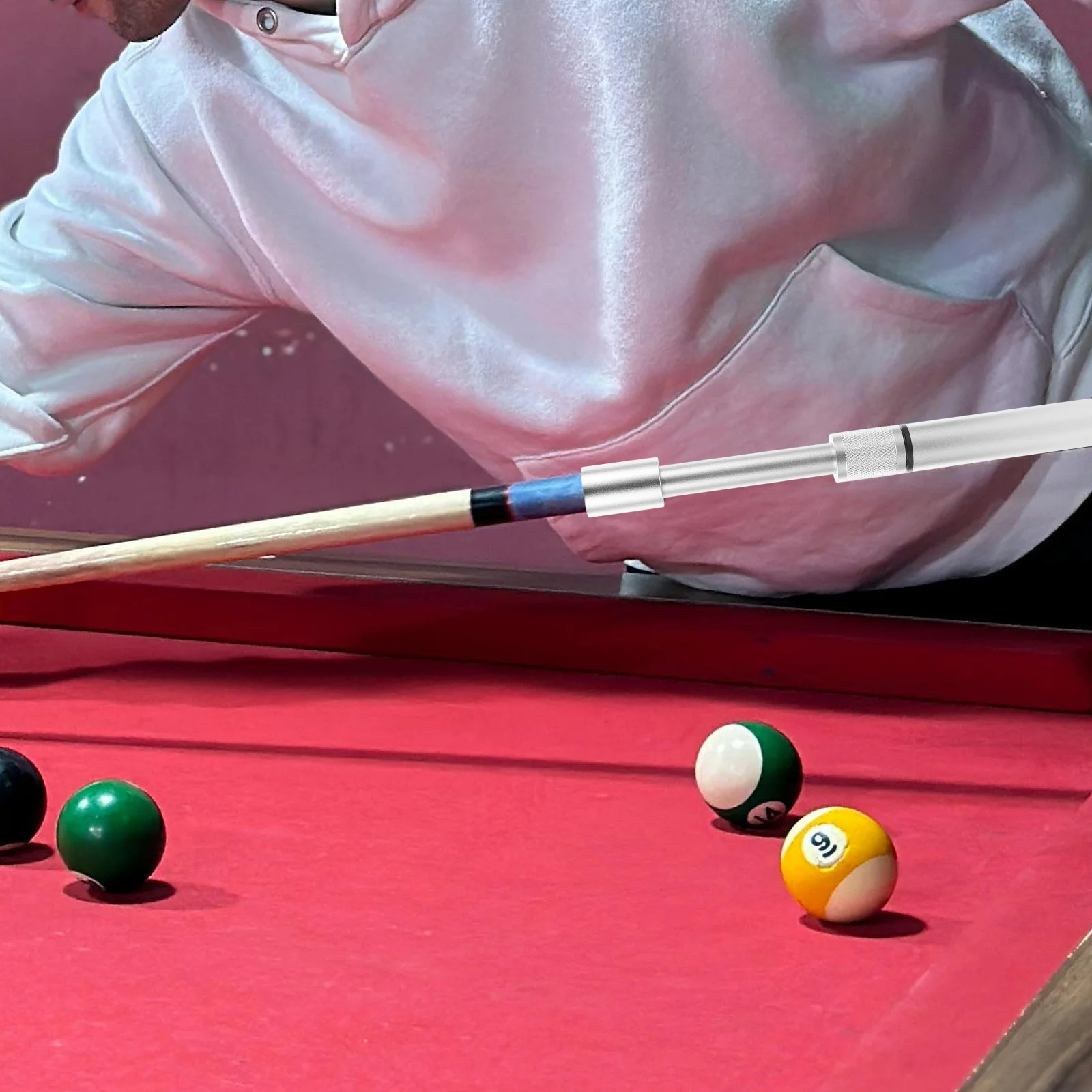 

Aluminum Pool Cue Extension Rod Lightweight Durable Billiard Cue Accessory Smooth Wear-Resistant Prolong Stick For Snooker