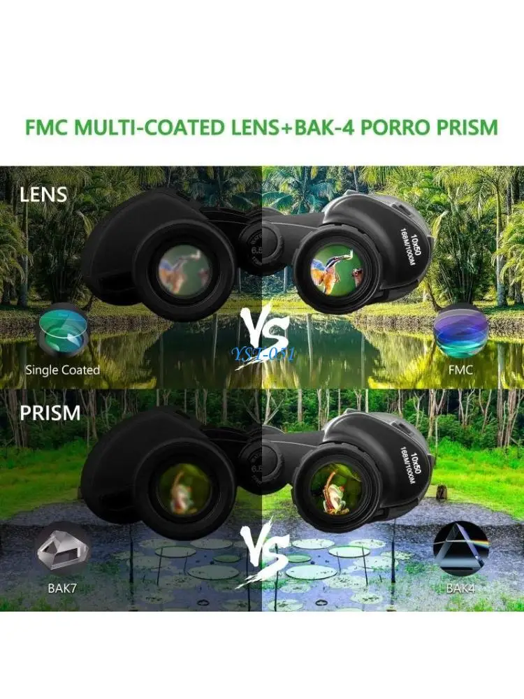 

E15A Binoculars for Adults Low Night 43mm Large Eyepiece BAK7