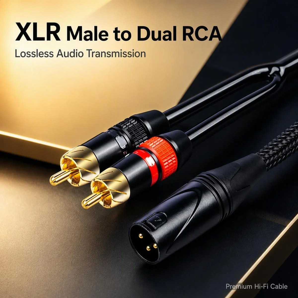 male and female one point two double lotus line effect device sound card mixer  to RCA oxygen-free copper audio cable