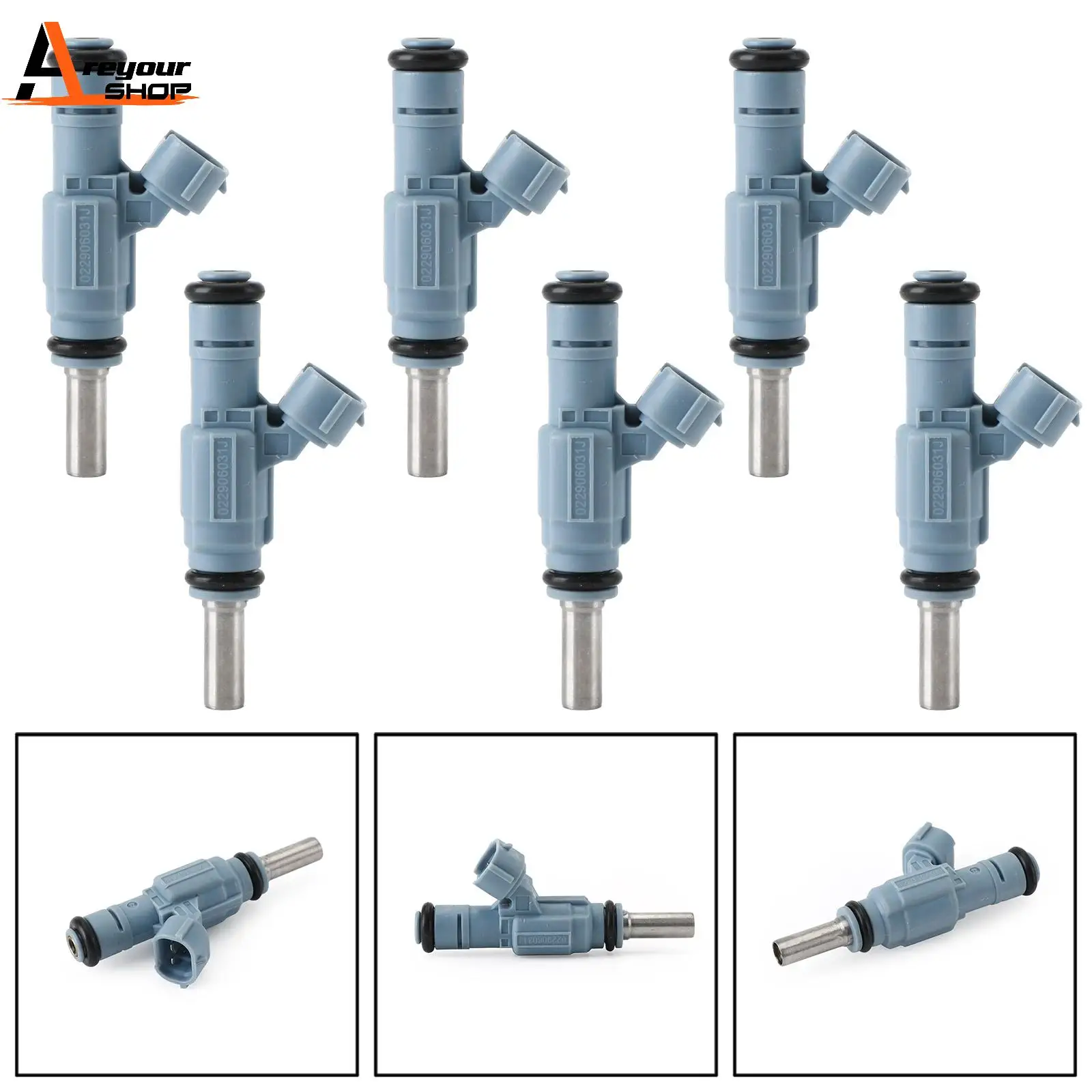 Areyourshop 6Pcs Fuel Injectors Fit For AUDI TT 2004-2006 For GOLF BEETLE SHARAN TOUAREG 022906031J 95560503100 MP5096 Car