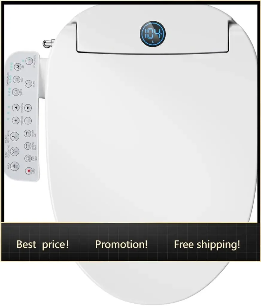 Brand new fast shippingBestsellerElectric Bidet Toilet Seat Elongated, Heated Seat & Warm Air Dryer | Instant Warm Water, Multip