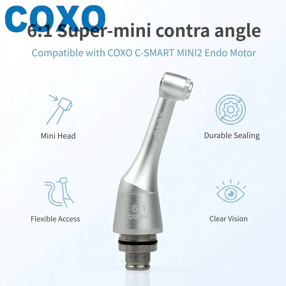 C5-6M Super-Mini Contra Angle Head 6:1 COXO C-SMART MINI2 Dental Brushless Endo Motor Contactless Charging