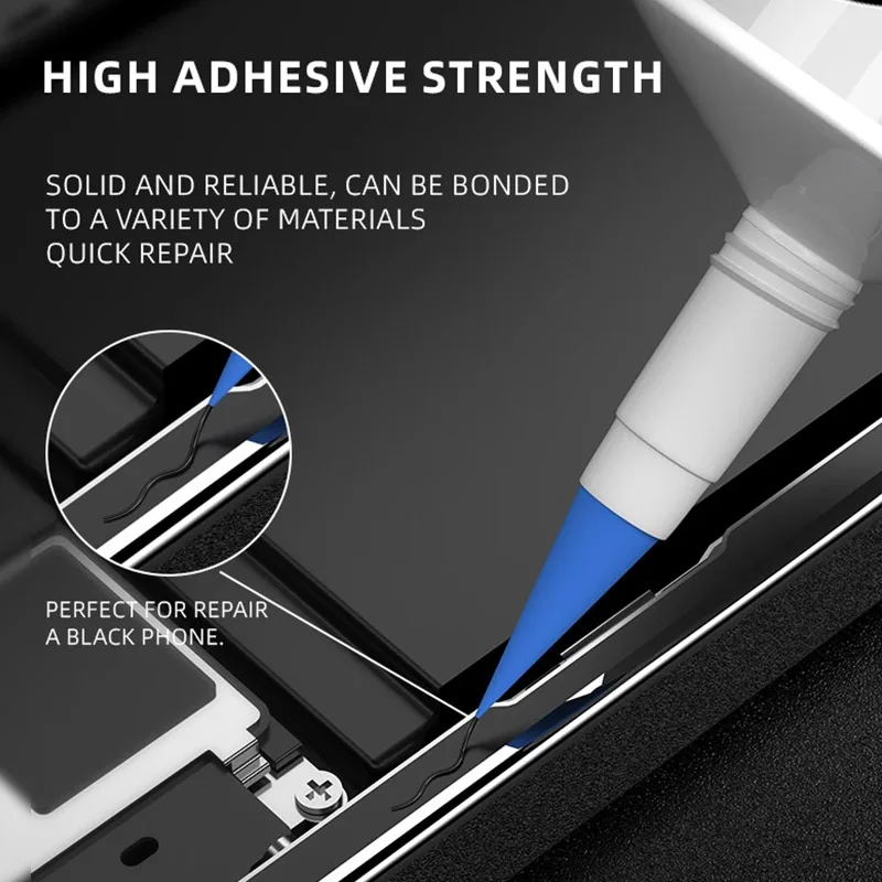 LUOWEI 50ML Black/Transparent Carbon Fiber Glue for Mobile Phone Maintenance High Viscosity Narrow Border Screen Adhesive