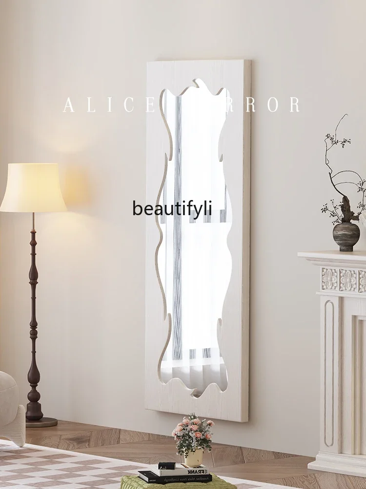 Full-length mirror European retro carved full-length mirror French wall-mounted floor-to-ceiling mirror