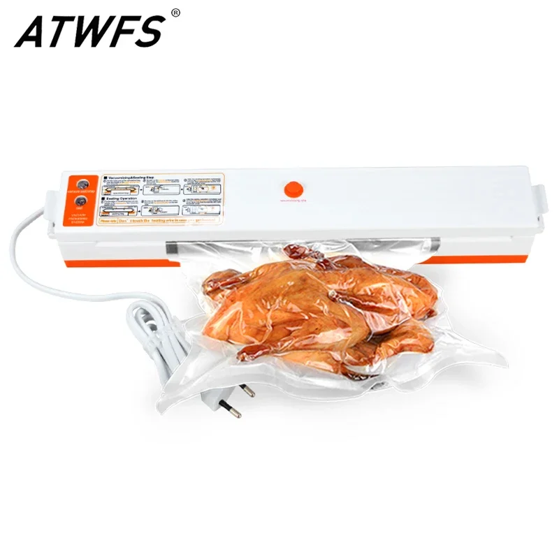 ATWFS Food Vacuum Sealer Machine with 15pcs Vacum Bags - Kitchen Food Saver