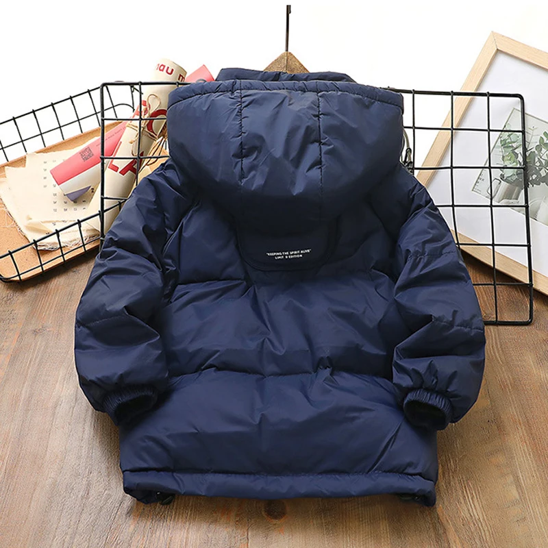 IYEAL  Children's Down Jacket 2023 Winter New Boys and Girls' Hooded Coat Children's Warm Cotton Coat Outwear