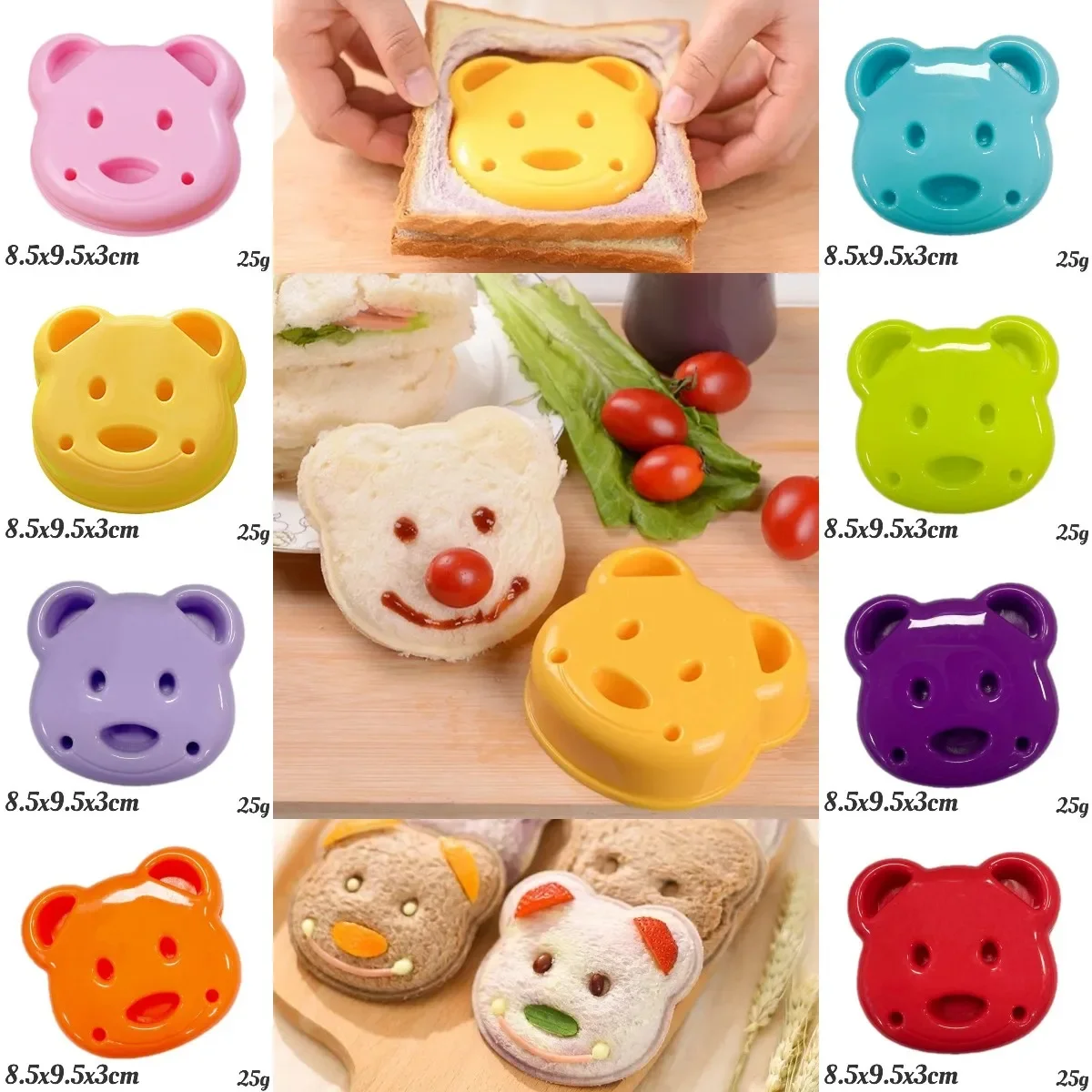 

Sandwich Mould Bear Shaped Bread Mold Cake Biscuit Embossing Device Baking Pastry Tools Kitchen Accessories Crust Cookie Cutter