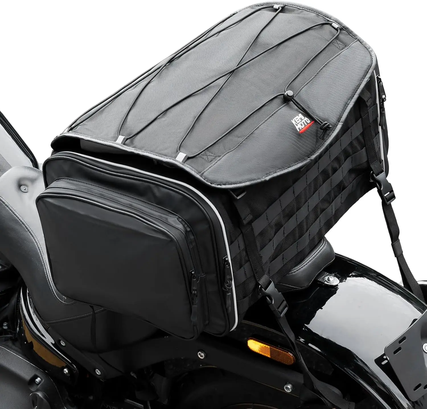 

Motorcycle Travel Luggage Bags, 50L Expandable Large Capacity Motorcycle Tail Bag, Waterproof Rear Rack Trunk, Motor Pannier Bag