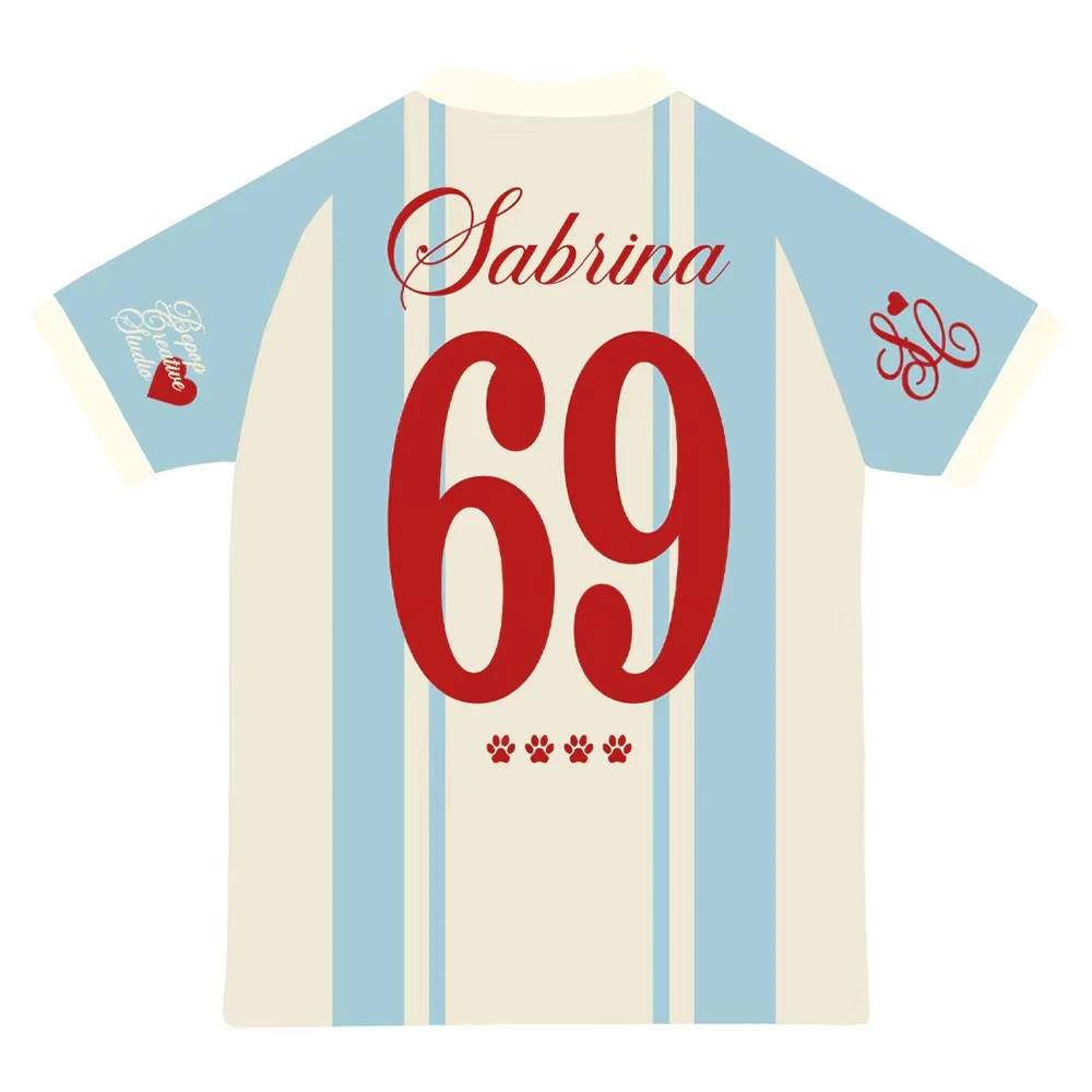 Jersey Sabrina Carpenter Best Friend Top Summer Round Neck Breathable Tee Suitable for Both Adults and Children