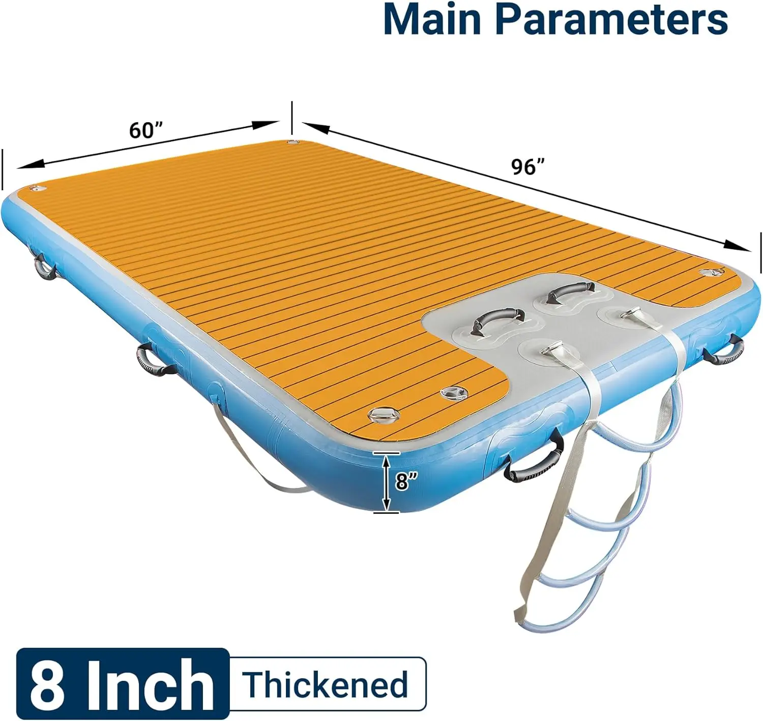 3m 4m Drop Stitch PVC Yacht Pontoon Dock Deck Floating Island Inflatable Water Platform for Lake view 5