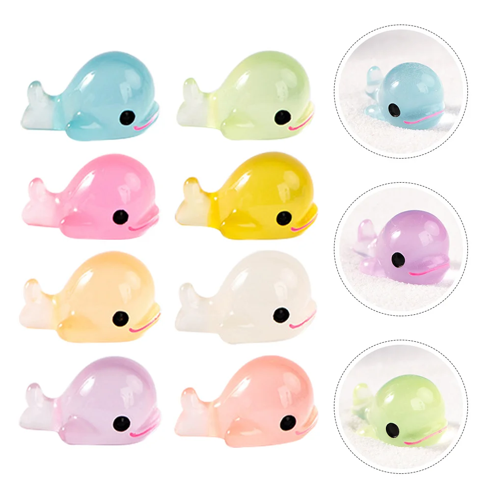 

24Pcs Mini Resin Dolphin Decor Creative Miniature Dolphin Decorations for Garden Bonsai Micro Landscape Night Light Ornament