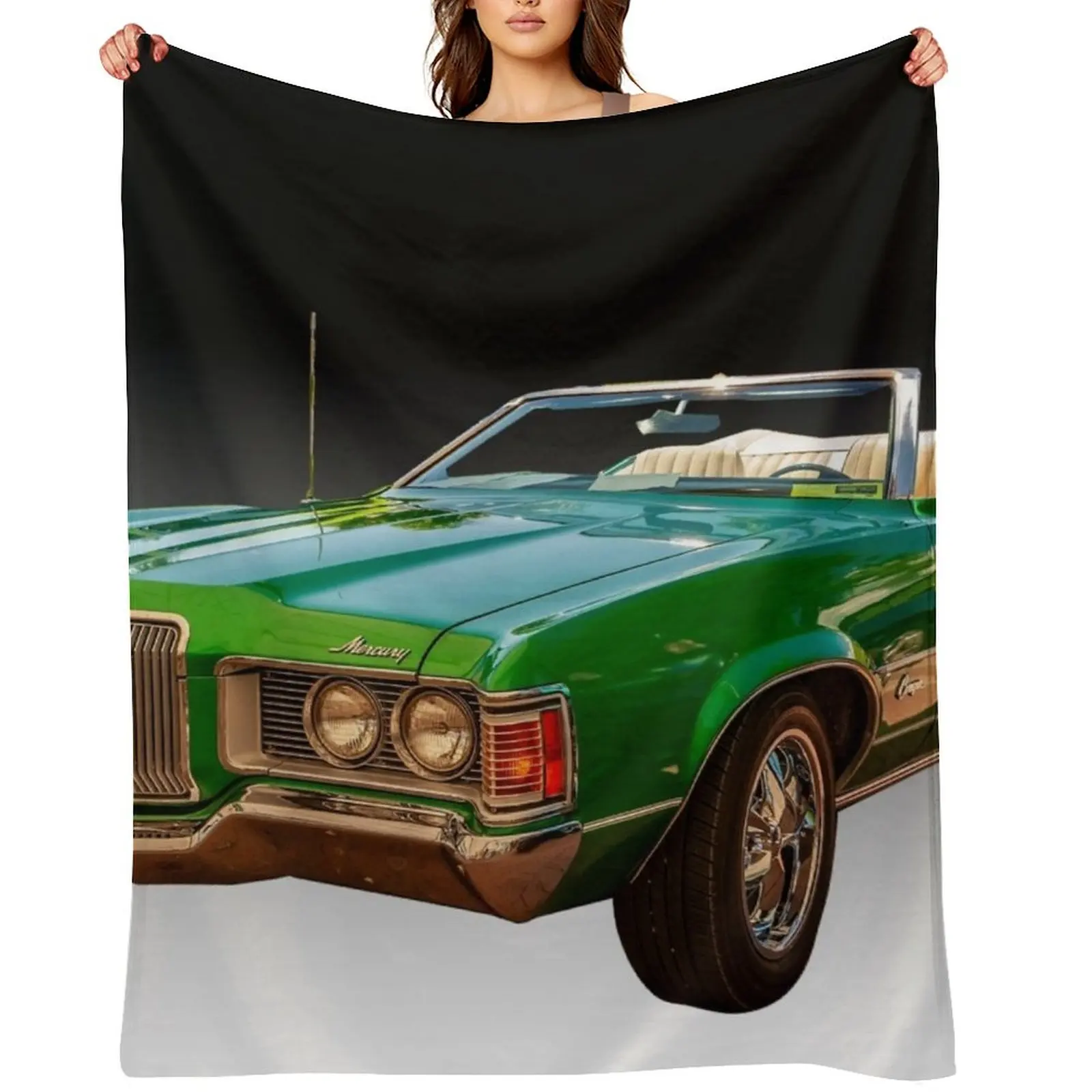 

1971 Mercury Cougar Convertible Throw Blanket blankets and throws Bed linens bed plaid Soft Plush Plaid Blankets