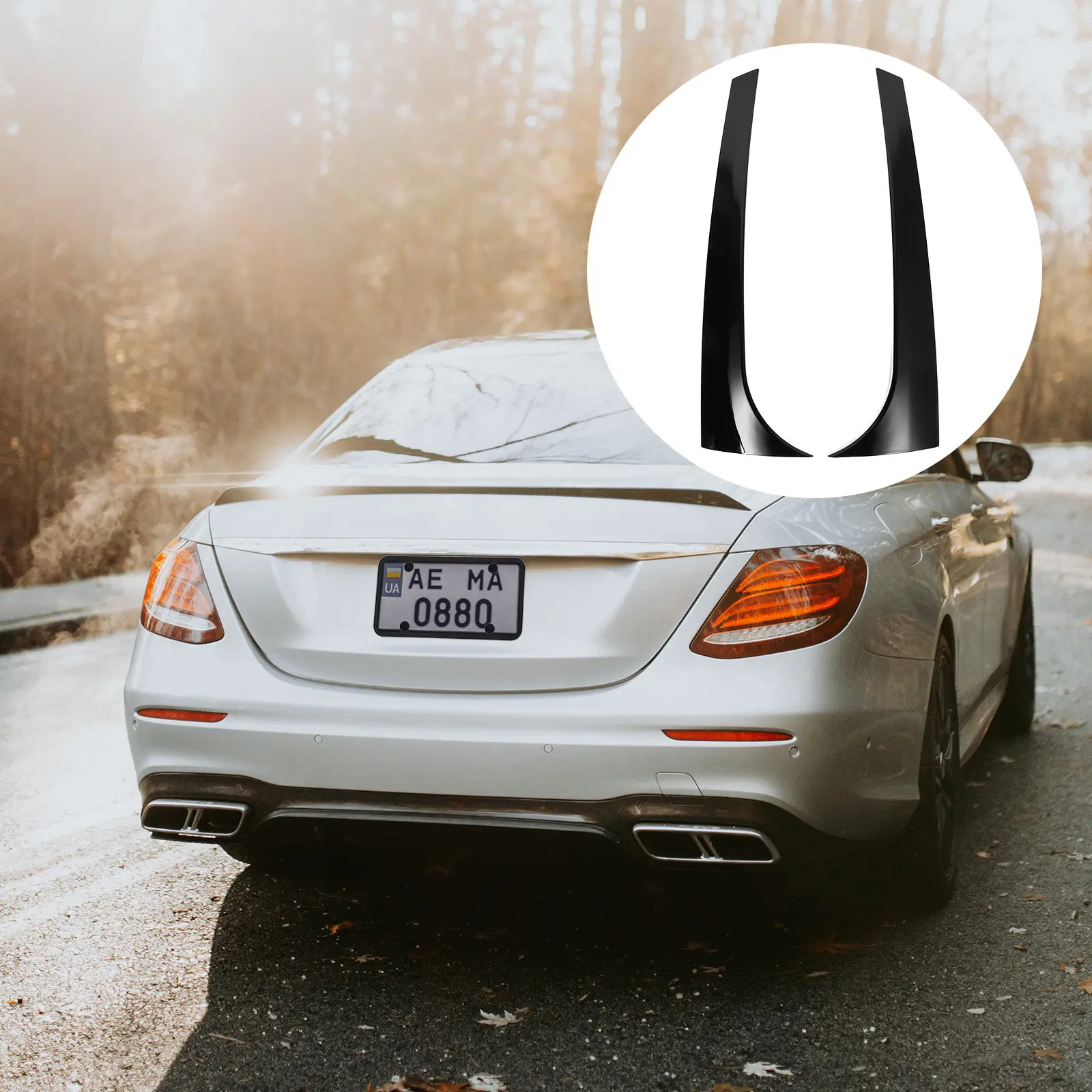 

1Pair Side Wing Spoiler for Car Rear Window Side Splitter Enhances Stability Sleek Sporty Look Easy Adhesive Install