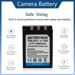 1400mAh LI-10B LI10B LI-12B LI12B Battery For Olympus U300,U400,U410,U500,U600,U80,U810,U1000,C50,C60,C70.C770 Camera Battery