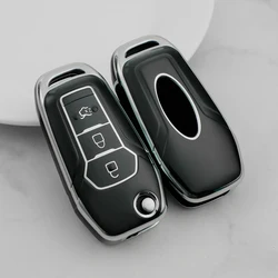 3 Bottons Silver Tpu Car Key Case Cover for Ford Fusion Fiesta Mondeo Ecosport Kuga Escort Everest Ranger F-150 F150 Accessories