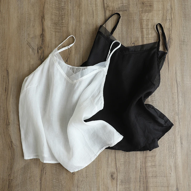 

Новый летний женский однотонный льняной жилет с небольшими бретелями V-Ne Splice Base irt из хлопка и льна для поездок на работу Sle ort ...