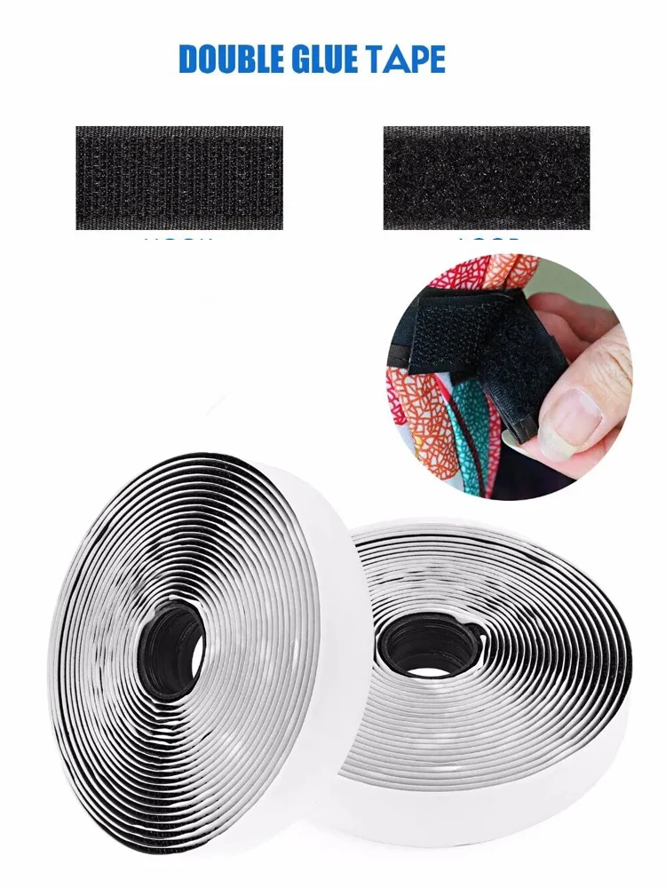 1/3/5M Strong Self-adhesive Hook and Loop Fastener Tape Magic Nylon Sticker Velcros with Glue Strap for DIY Craft Accessories