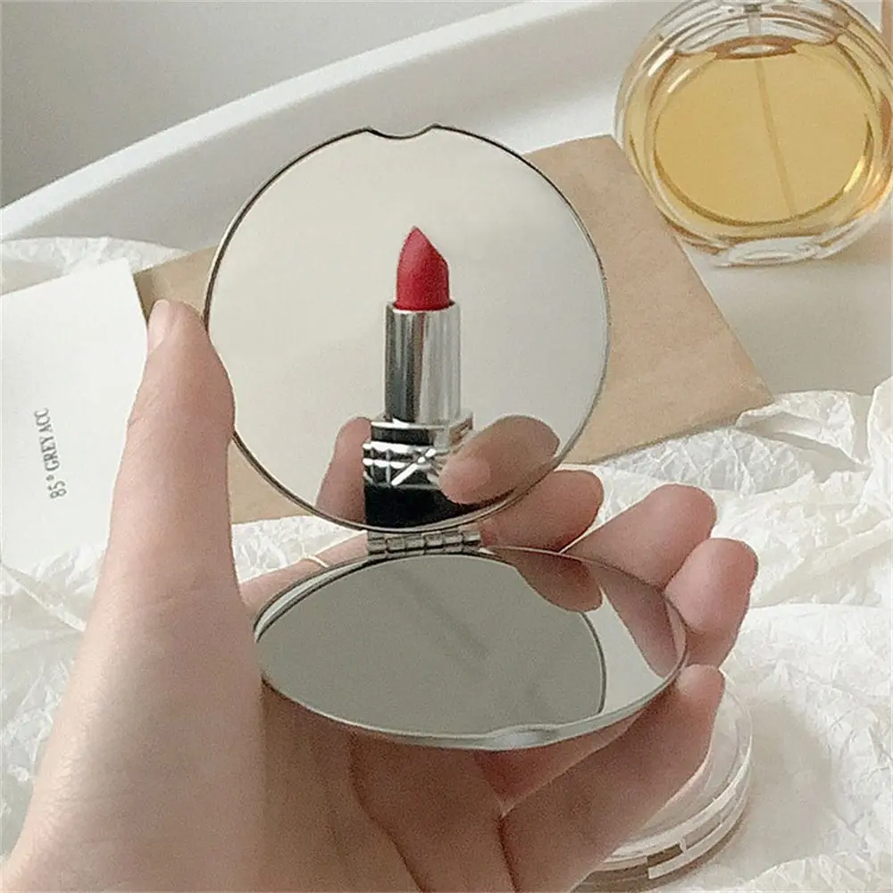 Stainless Steel Makeup Mirror Double-sided Hand Pocket Cosmetic Mirror Various Shapes Mini Small Folding Mirror Cosmetics Tools