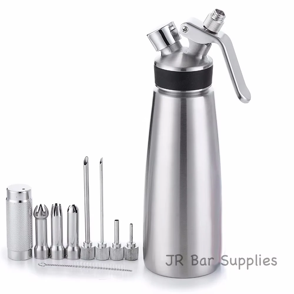 Distributeur de crème fouettée en acier inoxydable 100%, fouet professionnel, 1 pinte, 500ml, ensemb