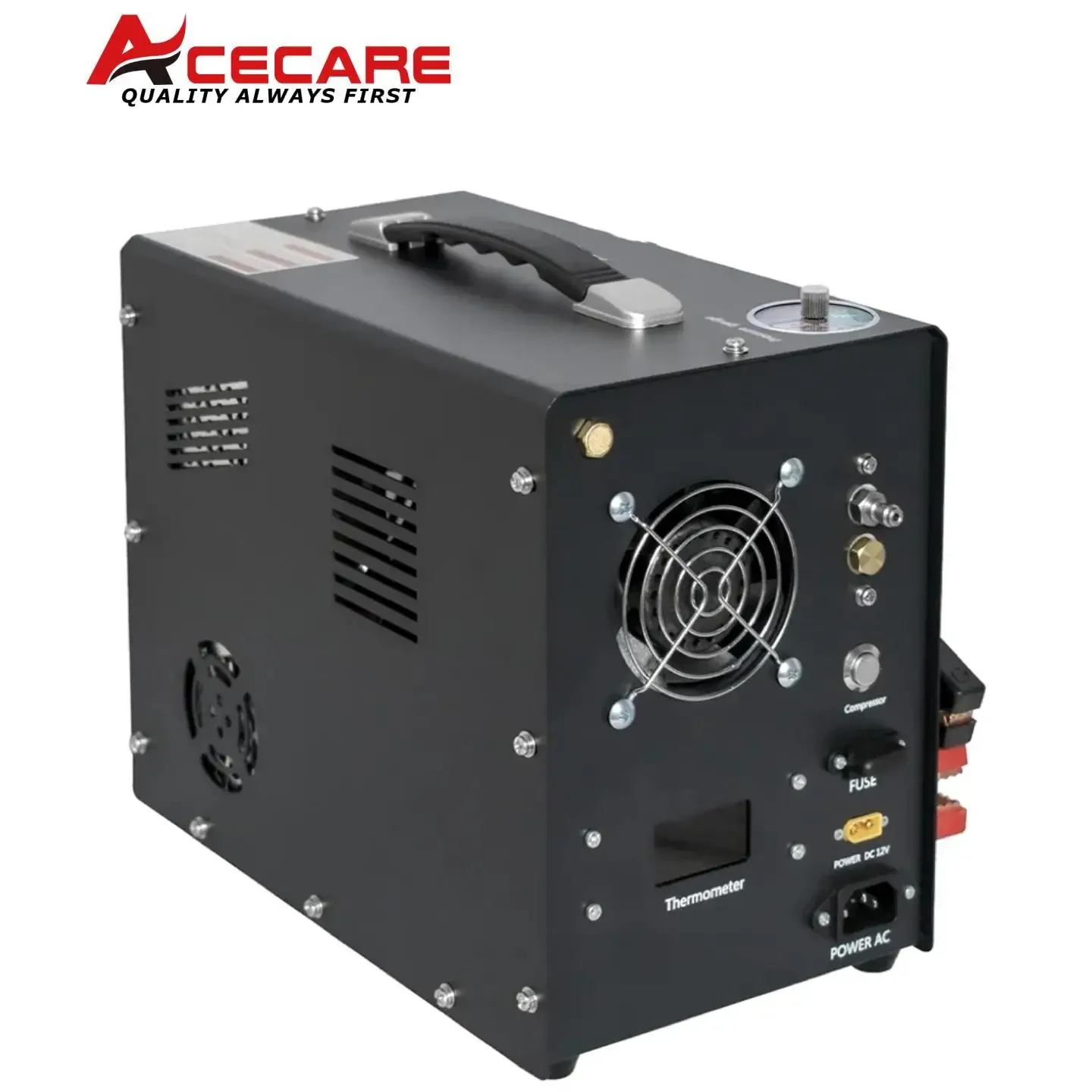 ACECARE 300Bar 4500Psi PCP Luchtcompressor Hogedrukcompressor met Ingebouwde 12V Draagbare Power Adapter Fan Auto-stop ES062