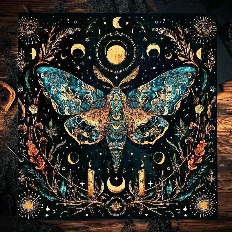 Mystical Witchy Tarot Moon Butterfly Bohemian Boho Tapestry Tablecloth Dark Academia Aesthetic Decor