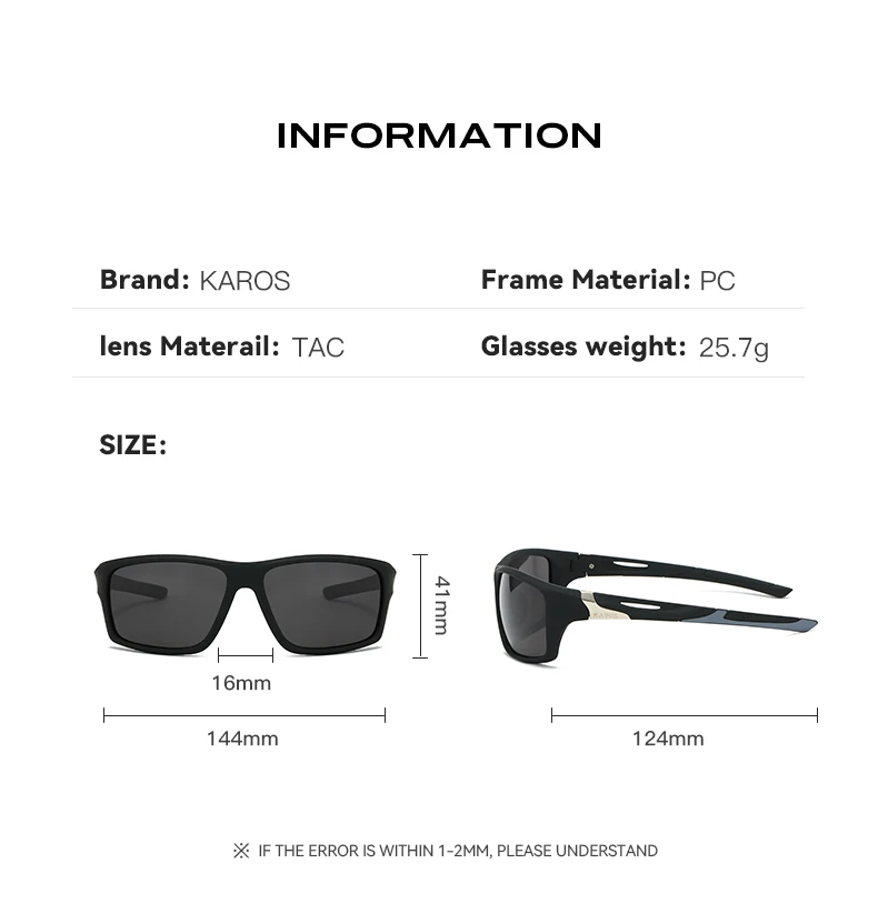 KAROS Mode Sport Sonnenbrille Polarisierte UV-Schutz Personalisierte Brille Runder Rahmen Herren Und Damen UV400 Brillen YZ2012 – Detail 9