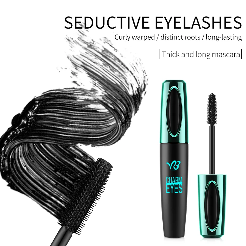 4d Mascara Silk Fiber Super Waterproof Lasting Volume Eyelash Mask Lengthening Curling Lashes Eye Makeup Professional Cosmetics