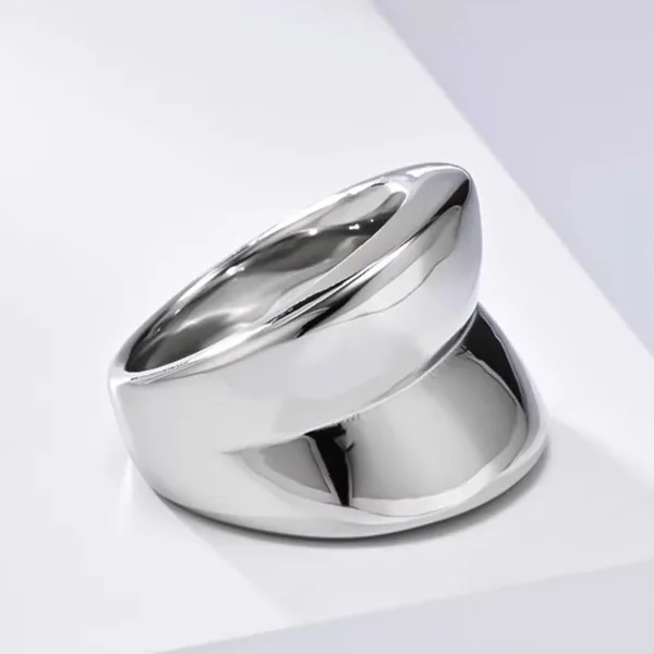 

Модное кольцо из титановой стали с глубоким вогнутым дизайном, гладкое, для указательного пальца, простое минималистичное женское кольцо, обручальное кольцо