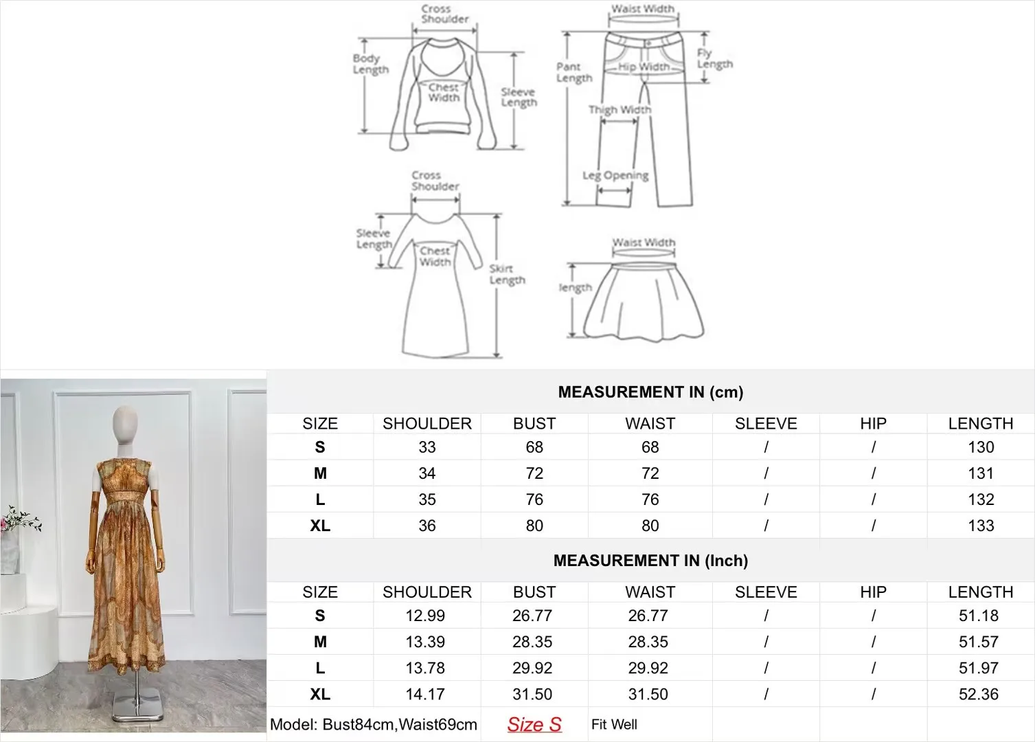 2026 Nieuwste lente zomer bruine bloemen paisley taille mouwloze dames midi-jurk van hoge kwaliteit