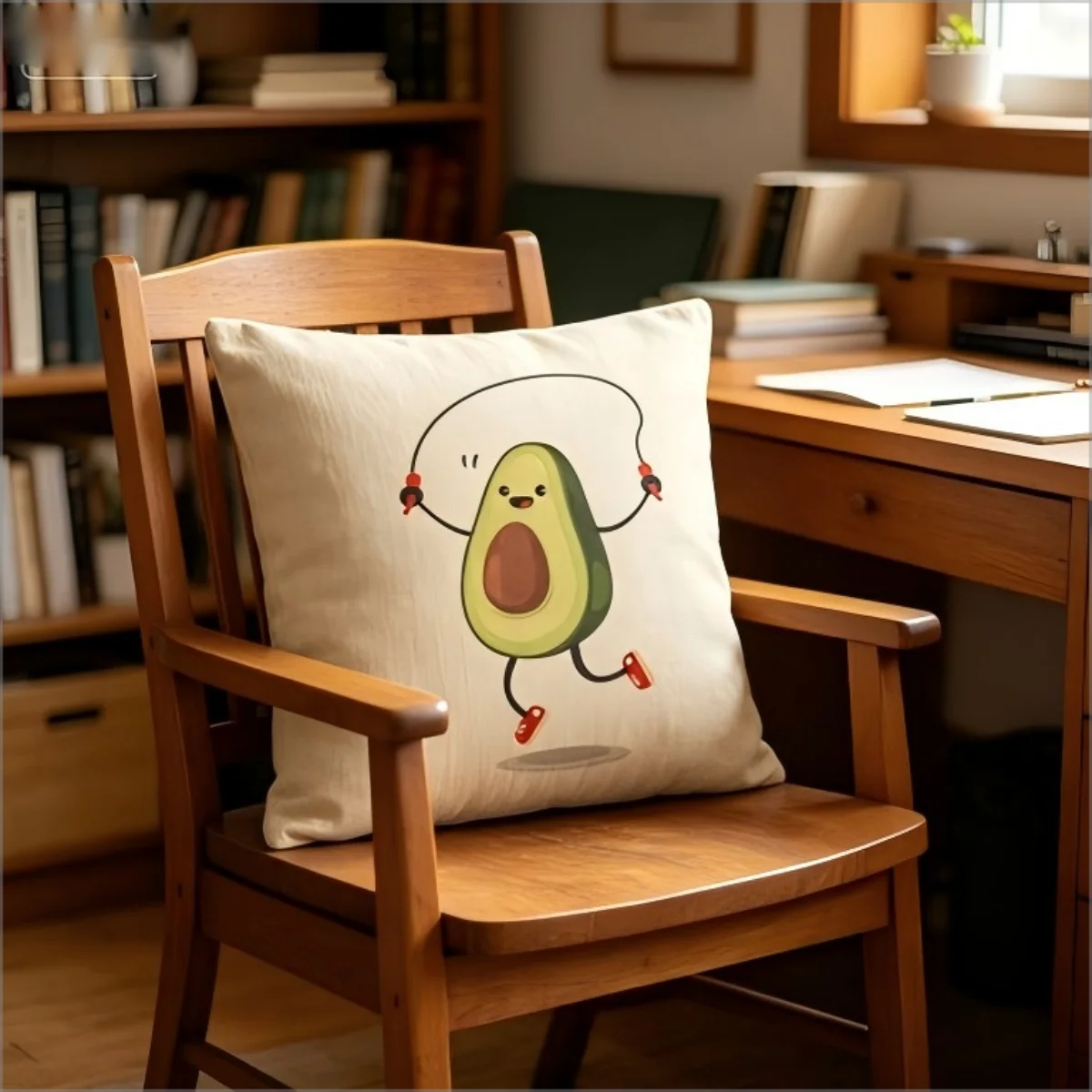 Niedlicher Avocado-Springseil-Kissenbezug, Lustiger Frucht-Print-Kissenbezug, Weicher Dekokissen für Sofa, Schlafzimmer, Wohnakzent