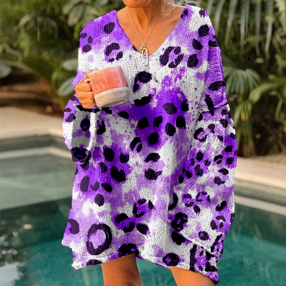 

Autumn Winter Knitted sweaters leopard Women's Oversized Sweaters 2025 Lightweight Pullover Trendy Soft Y2k jumpers for girls