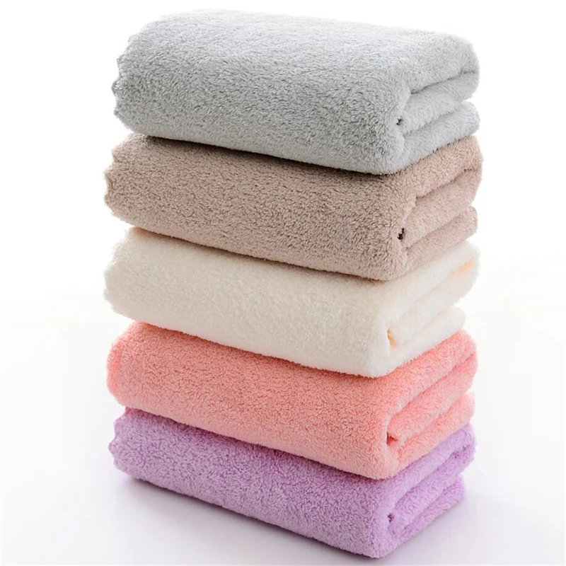 Square Solid Color Bamboo Fiber Soft Face Towel Polyester Hair Hand Bathroom Towels Bath Towel