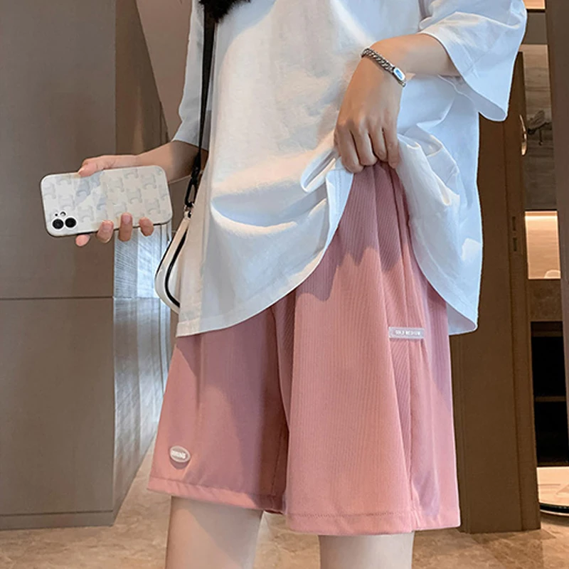 شورت أمومة عالي الخصر للنساء الحوامل ، كابريس حمل فضفاض ، مقاس كبير ، ساق واسعة ، صيف #6