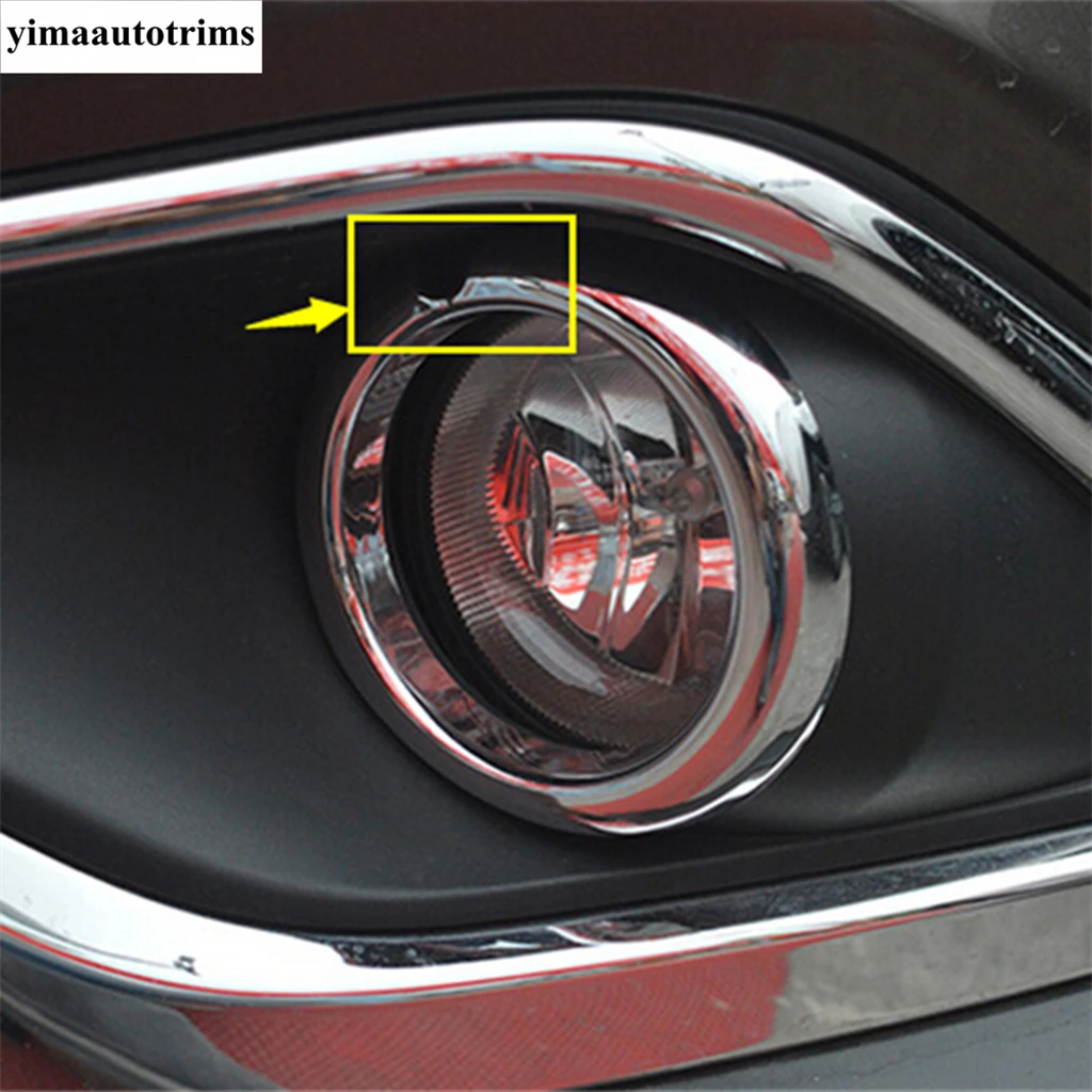 Front Bumper Fog Light Lamp Ring Circle Decoration Cover Trim For Mitsubishi Outlander 2015 - 2022 Chrome Exterior Accessories