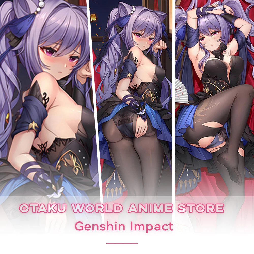 

Genshin Keqing Cosplay Dakimakura Anime Pillowcase Peachskin 2Way Double-Sided Printed Cushion Cover Throw King Pillow Covers