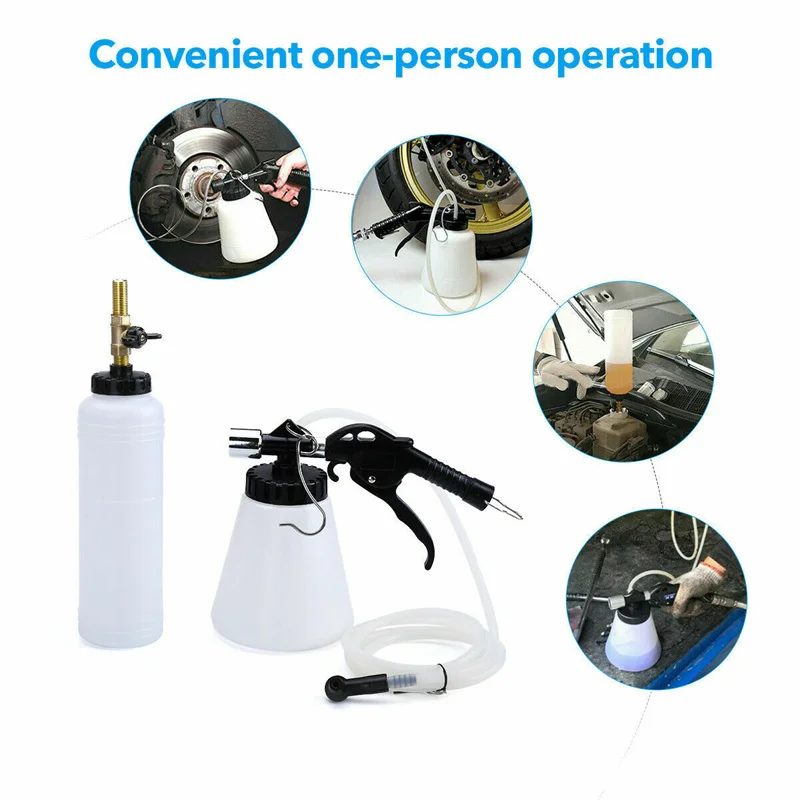 1.75L Handheld Pneumatic Brake Fluid Bleeder Tools Kit Car Air Extractor Clutch Oil Pump Bleeding Empty Drained