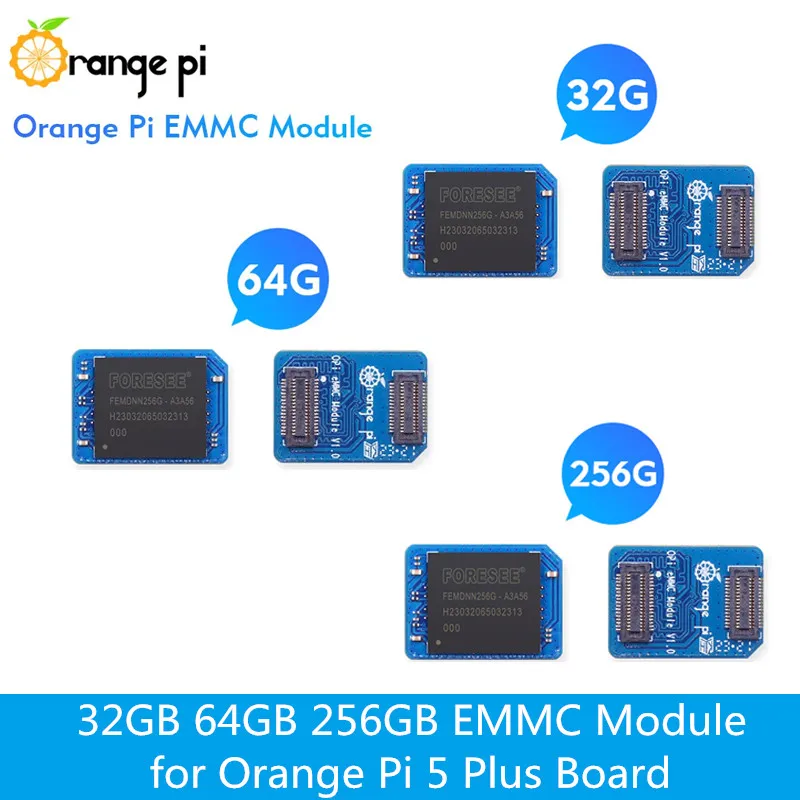 Orange Pi 32GB 64GB 256GB EMMC Module for Orange Pi 5 Plus Board with Fast Read and Write Speeds