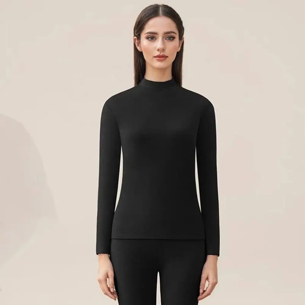 

Комплект женского термобелья: утепленная кофта с воротником-стойкой и брюки, утолщенная теплая нижняя рубашка для девушек