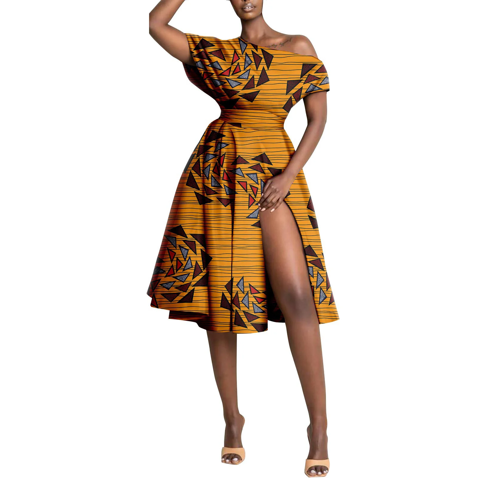 Sale! Ankara Fashion African Clothes for Women Print Maxi  Sexy Dresses for Women Dashiki Party Wear Split Elegant Lady Dresses