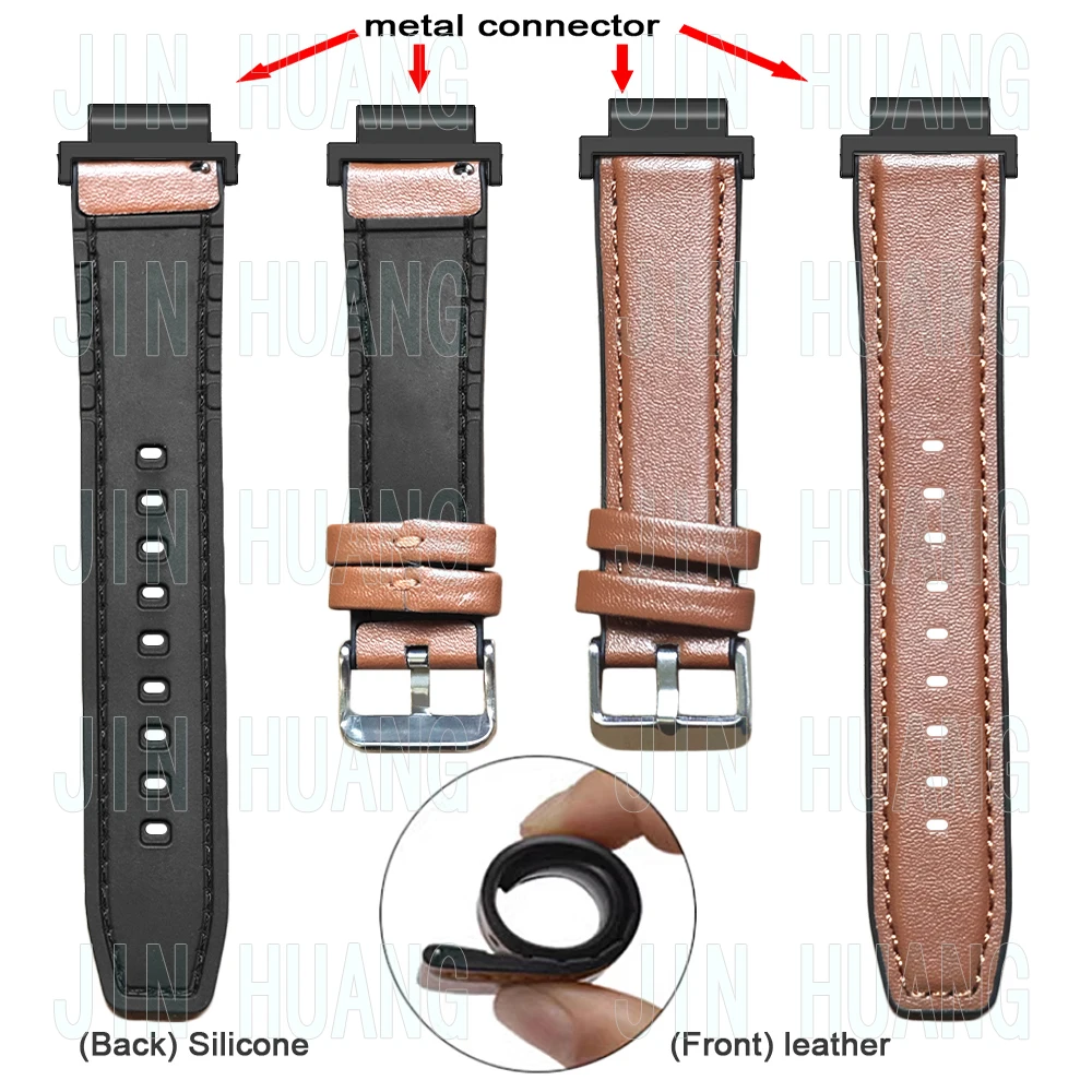 strap for garmin Forerunner 235 735 230 630 620 leather silicone watch band for Approach S20 Replace bracelet ,Metal connectors