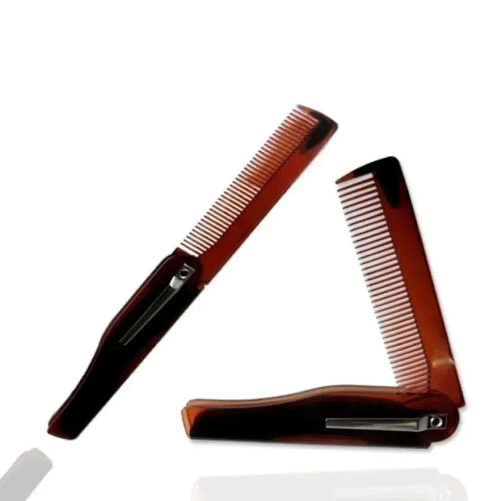 Foldable Combs Portable Travel Folding Head Hair Beard plastic Comb Fashion Men Women Handmade Massage Hair Brush with Clip