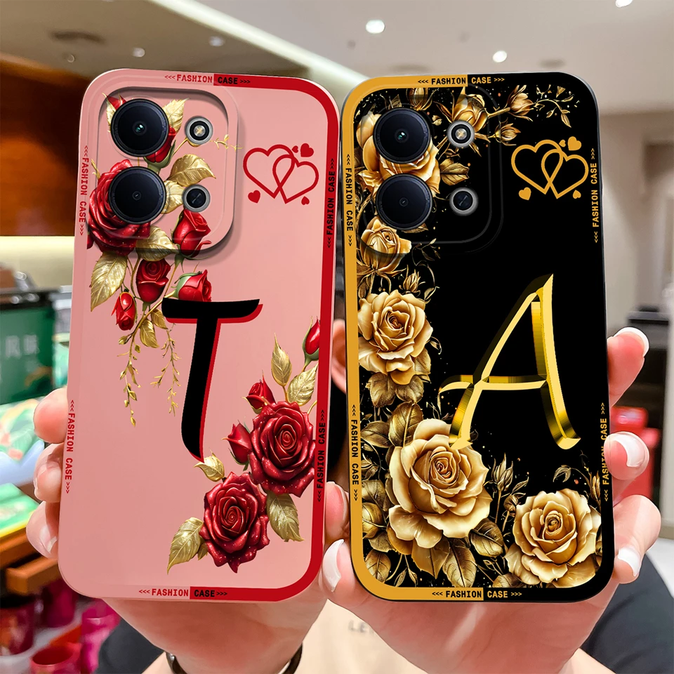 Чехол для Redmi 15C 14C 13C с алфавитом из A-Z, нескользящий, полная защита, модная защита для телефона Xiaomi Redmi15C redmi 14c Capa